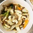 肉無豆腐簡単コク旨さっぱり梅ごま味野菜炒