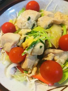 鶏肉と豆苗の玉子とじ-レシピのメイン写真