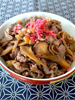 食感がいい!簡単『きのこ入り牛丼』-レシピのメイン写真