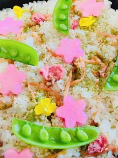 春の野草で 華やか行楽混ぜご飯 -レシピのメイン写真