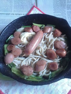 ウインナー九条ネギのオイル炒め焼きうどん-レシピのメイン写真