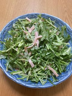 水菜とハムのわさびマヨネーズ和え-レシピのメイン写真