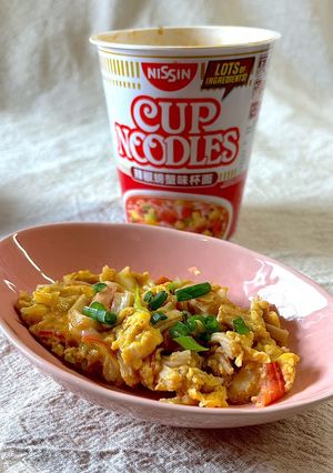 悪魔の美味しさ♪カップ麺スープで玉子とじ-レシピのメイン写真