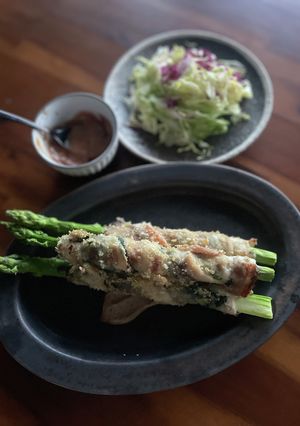 グリルで簡単！揚げないアスパラ一本揚げ-レシピのメイン写真