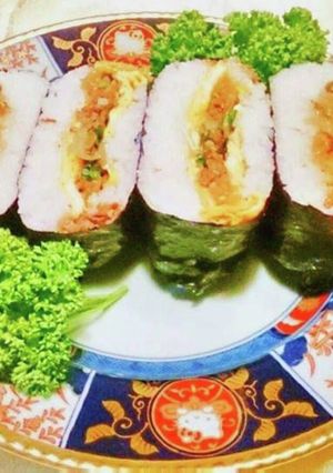*牛肉 玉子 三つ葉 のおにぎらず***-レシピのメイン写真
