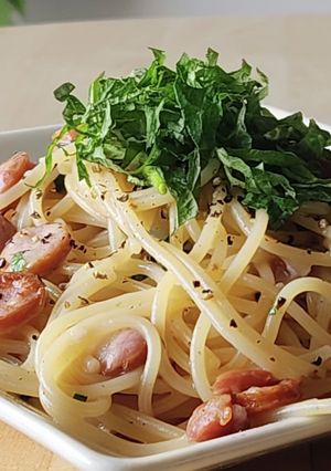 簡単ワンパン☆梅バターパスタ☆ランチ-レシピのメイン写真
