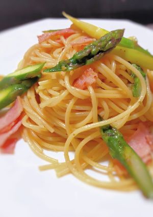 柚子胡椒風味のアスパラとベーコンのパスタ-レシピのメイン写真