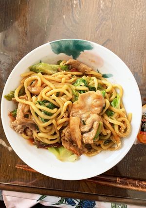 お一人様！焼きそばきな粉クリームパスタ風-レシピのメイン写真