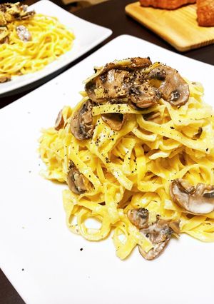 マッシュルームクリームパスタ-レシピのメイン写真