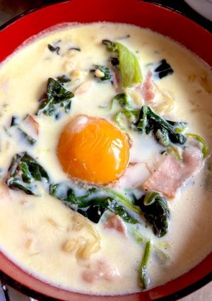 塩ラーメンカルボナーラ風アレンジ-レシピのメイン写真