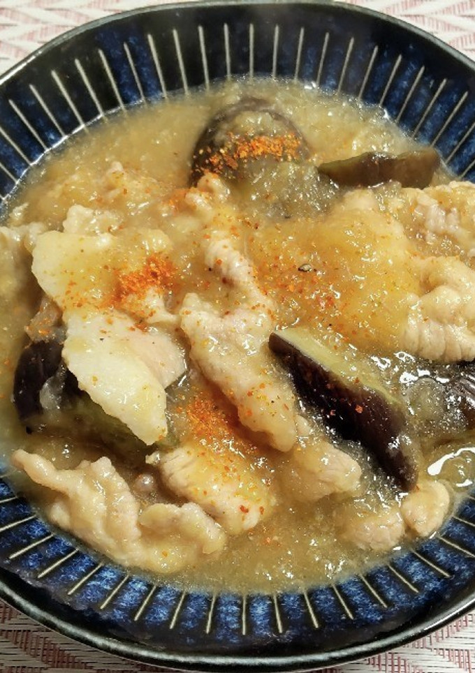 豚こまと茄子のみぞれ煮-レシピのメイン写真