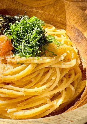 95℃「出汁しょうゆ」明太スパゲッティ-レシピのメイン写真