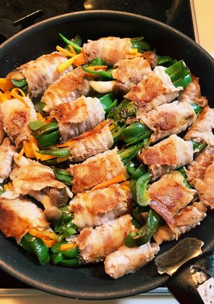 豚バラ野菜巻き巻き-レシピのメイン写真