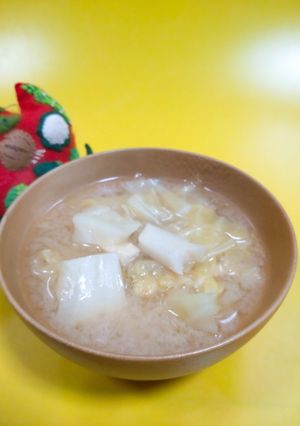 キャベツとたけのこのみそ汁　-レシピのメイン写真