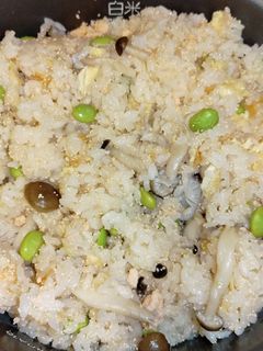 明太子枝豆しめじ油揚げの炊き込みご飯-レシピのメイン写真