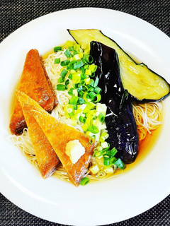 茄子と揚げの素麺-レシピのメイン写真
