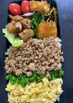 頑張るパパへ91三色弁当-レシピのメイン写真