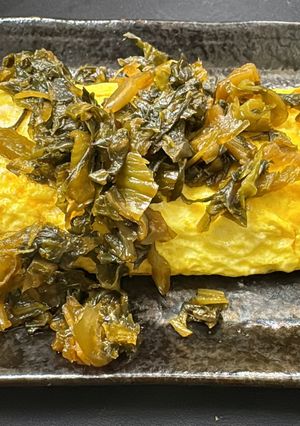 シャキシャキとろとろ高菜卵焼き！-レシピのメイン写真