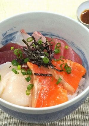 父の日に♪海鮮ゴマだれ丼　〆は冷やし茶漬-レシピのメイン写真
