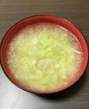 ブロッコリーの芯とエノキの味噌汁