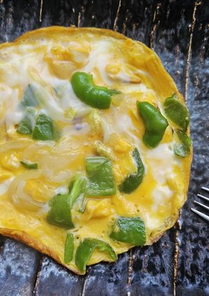 朝食に！新玉ねぎとピーマンのふわふわ玉子-レシピのメイン写真