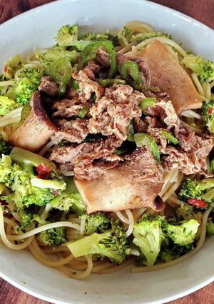 牛焼き肉とブロッコリーのパスタ-レシピのメイン写真