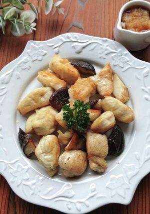 ササミの唐揚げエリンギ炒め大根おろし添え-レシピのメイン写真
