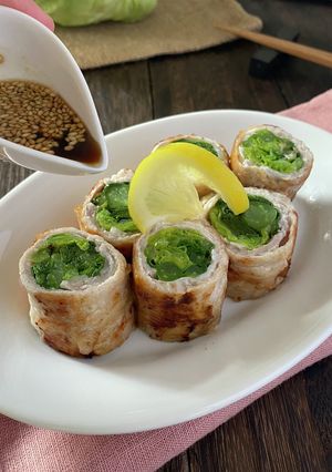 ごま醤油だれ！春キャベツの豚巻き-レシピのメイン写真