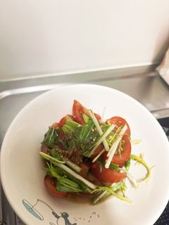 【超簡単】トマトと水菜の和え物-レシピのメイン写真