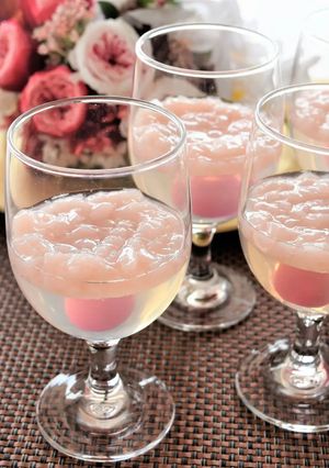 桜色カルピス寒天-レシピのメイン写真