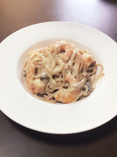 低カロリー☆エビのクリームパスタ-レシピのメイン写真