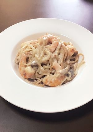低カロリー☆エビのクリームパスタ-レシピのメイン写真