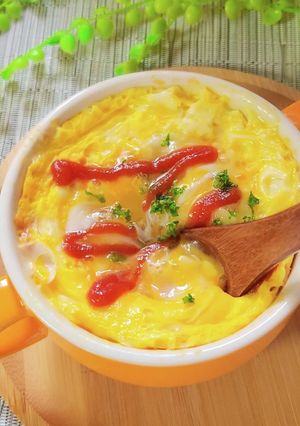 ☆レンチン一発!満腹オムコーンライス☆-レシピのメイン写真