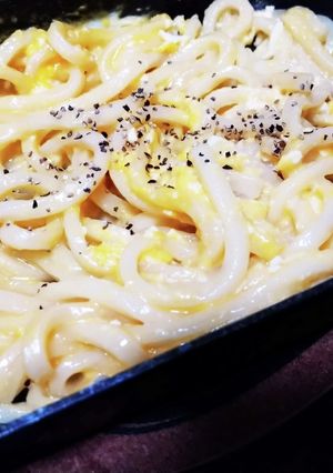 簡単！ランチに！うどんカルボナーラ-レシピのメイン写真