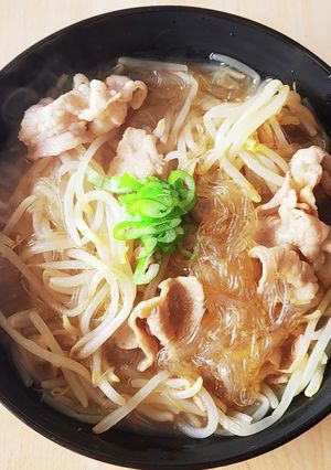 豚バラモヤシと春雨うま煮今日の夕食寒い日-レシピのメイン写真