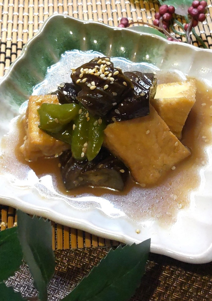 なすピーマンと厚揚げの白みそ煮-レシピのメイン写真