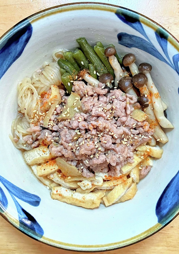 豚ひき肉と白たきと油揚げの柚子こしょう煮-レシピのメイン写真