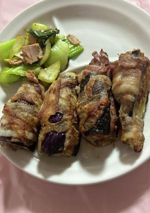 茄子の肉詰め 肉巻き〜(´⊙ω⊙`)-レシピのメイン写真