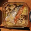 鮭とキャベツとしめじのにんにく味噌バター
