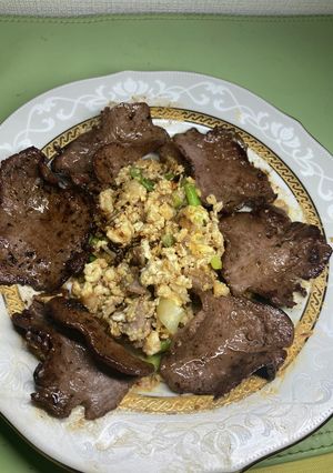 牛タンと玉子炒め-レシピのメイン写真