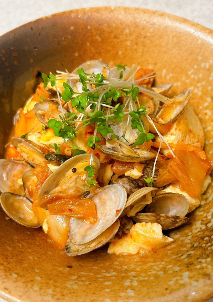 アサリとキムチと豆腐のごま油炒め-レシピのメイン写真
