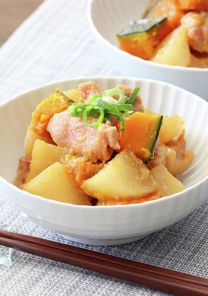 鶏もも肉と大根・かぼちゃのみそ煮-レシピのメイン写真