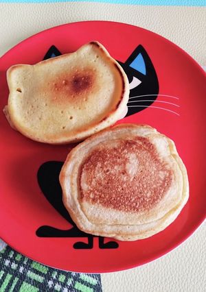 型なしでふんわり強力粉で豆腐ﾊﾟﾝｹｰｷ-レシピのメイン写真