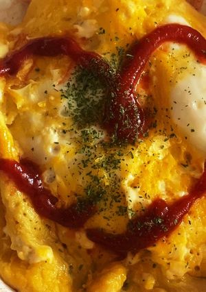 卵一個で具なしオムライス-レシピのメイン写真