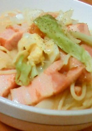 春キャベツとベーコンのパスタ-レシピのメイン写真