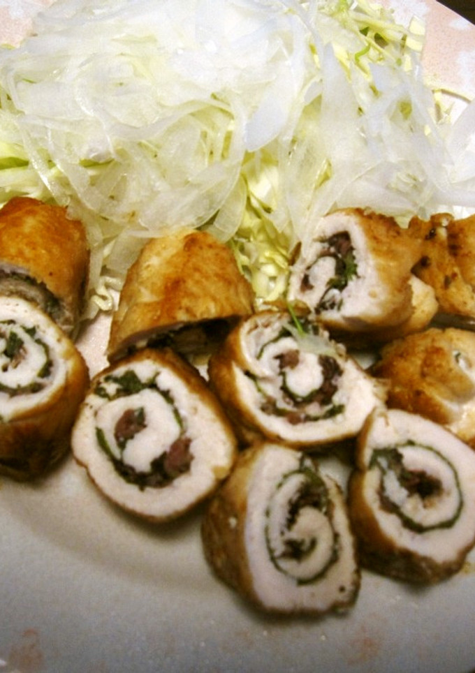 簡単♪ササミと梅しそ巻き焼き-レシピのメイン写真