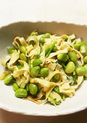 豆腐皮と枝豆の炒め物-レシピのメイン写真
