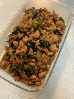 鶏ひき肉と小松菜のそぼろ風-レシピのメイン写真