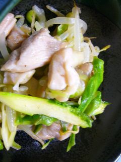 アスパラと鶏肉ともやしの塩炒め-レシピのメイン写真