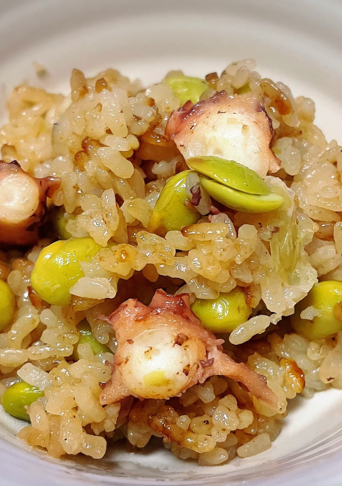 たこ炊き込みご飯 (昆布つゆ使用)自分用-レシピのメイン写真